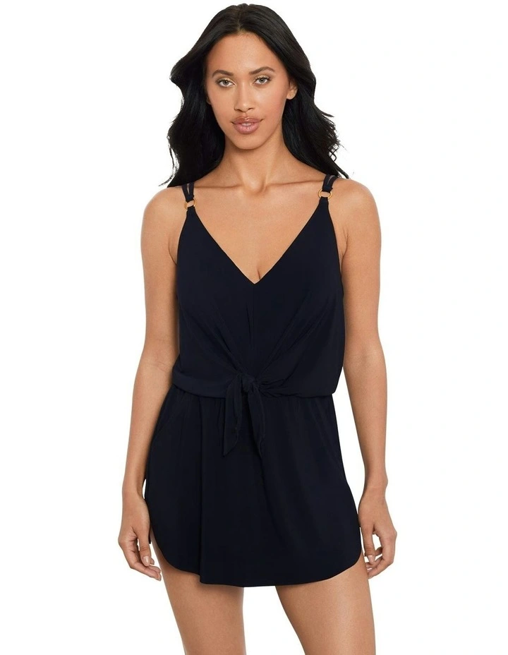 Obi One Kami Short Swimdress with Hidden Shaping in Black image 5