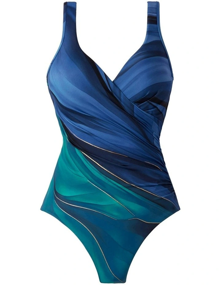Maldiva It's a Wrap Underwired Tummy Control Swimsuit in Blue Multi image 6