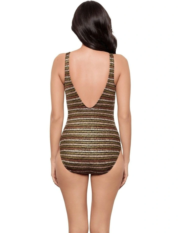 Sparkle Sands Odyssey Plunge Tummy Control Shaping Swimsuit in Black Multi image 2