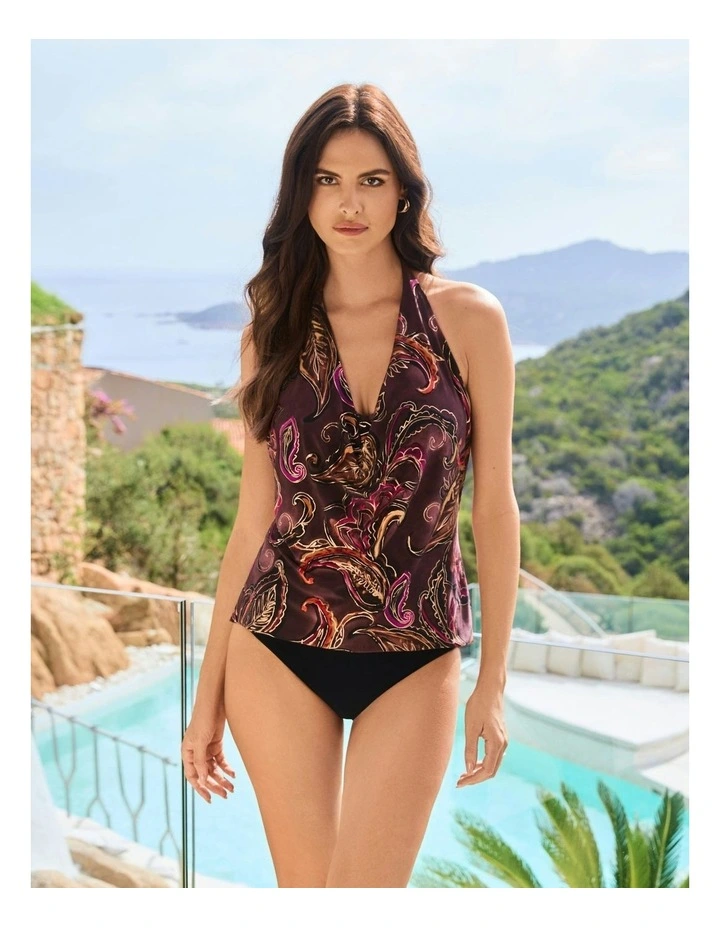 Empress Sophie Underwired Halter Tankini Top in Multi image 3