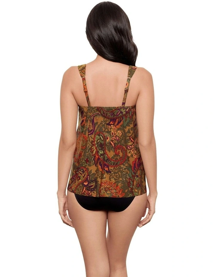 Perissa Dazzle Underwired Draped Tankini Top in Multi image 2