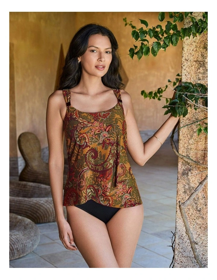 Perissa Dazzle Underwired Draped Tankini Top in Multi image 3