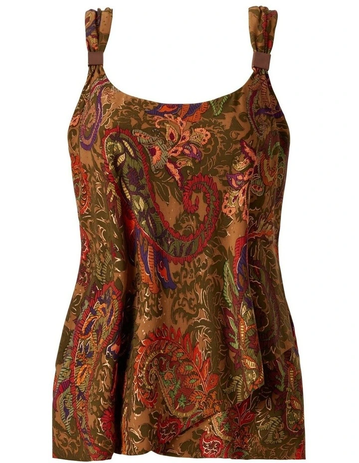 Perissa Dazzle Underwired Draped Tankini Top in Multi image 6