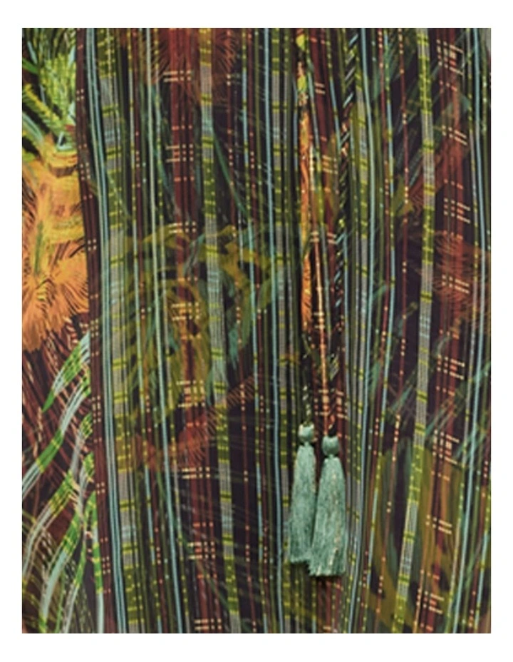 Sunset Islet Sheer Chiffon Caftan Beach Cover Up in Black Multi image 7