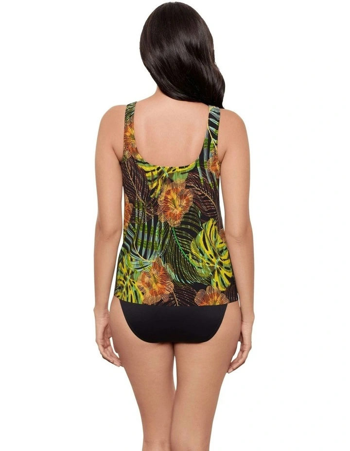 Sunset Islet Ursula Underwired High Neck Tankini Top in Black Multi image 2