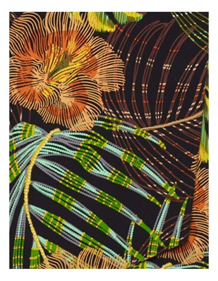 Sunset Islet Ursula Underwired High Neck Tankini Top in Black Multi image 7