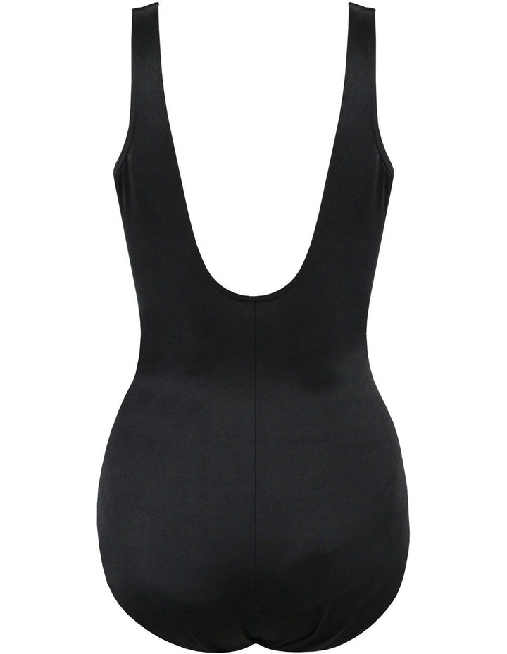 Rock Solid Revele Crossover Shaping Swimsuit in Black image 5