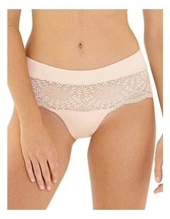 Fidele Shorty Style Microfibre & Lace Brief in Pearl Blush