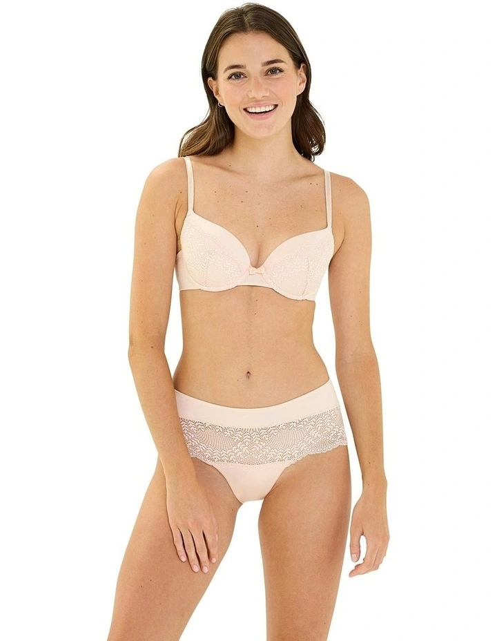 Fidele Shorty Style Microfibre & Lace Brief in Pearl Blush image 3