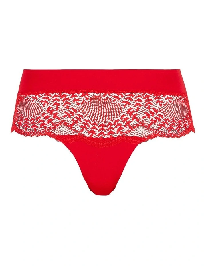 Fidele Shorty Style Microfibre And Lace Brief in Red image 5
