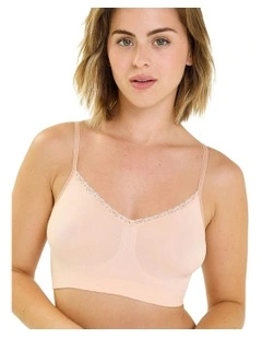 Zen Anniversaire Crop Top Style Wirefree Bralette - 2 Pack in Copper Leaf/Peach Keen