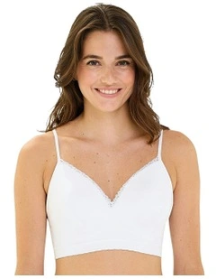 Zen Attitude Lightly Padded Seamless Bralette in White