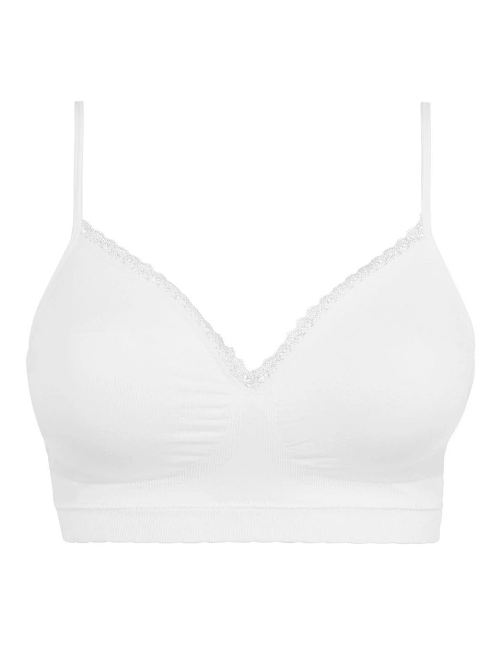 Zen Attitude Lightly Padded Seamless Bralette in White image 5