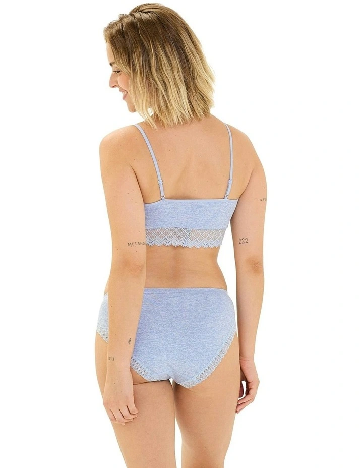 Zen Dentelle Longline Wirefree Bralette with Lace in Blue Persian Mottled image 4