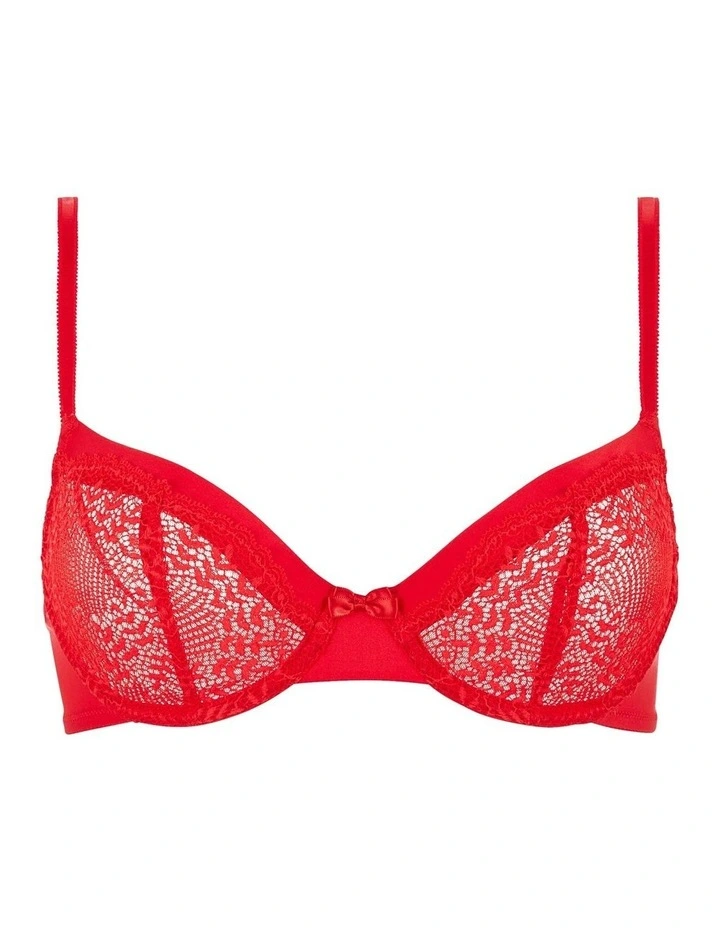 Fidele Underwired Lace Demi Bra in Lolipop Red image 5