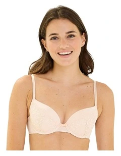 Fidele Padded Underwired Lace Demi Bra in Pearl Blush