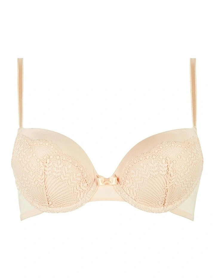 Fidele Padded Underwired Lace Demi Bra in Pearl Blush image 5
