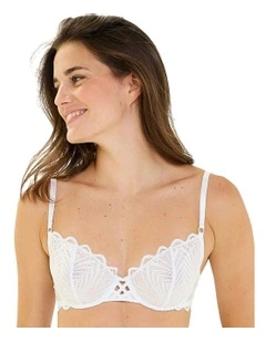 Gracieuse Unlined Wired Lace Bra in White