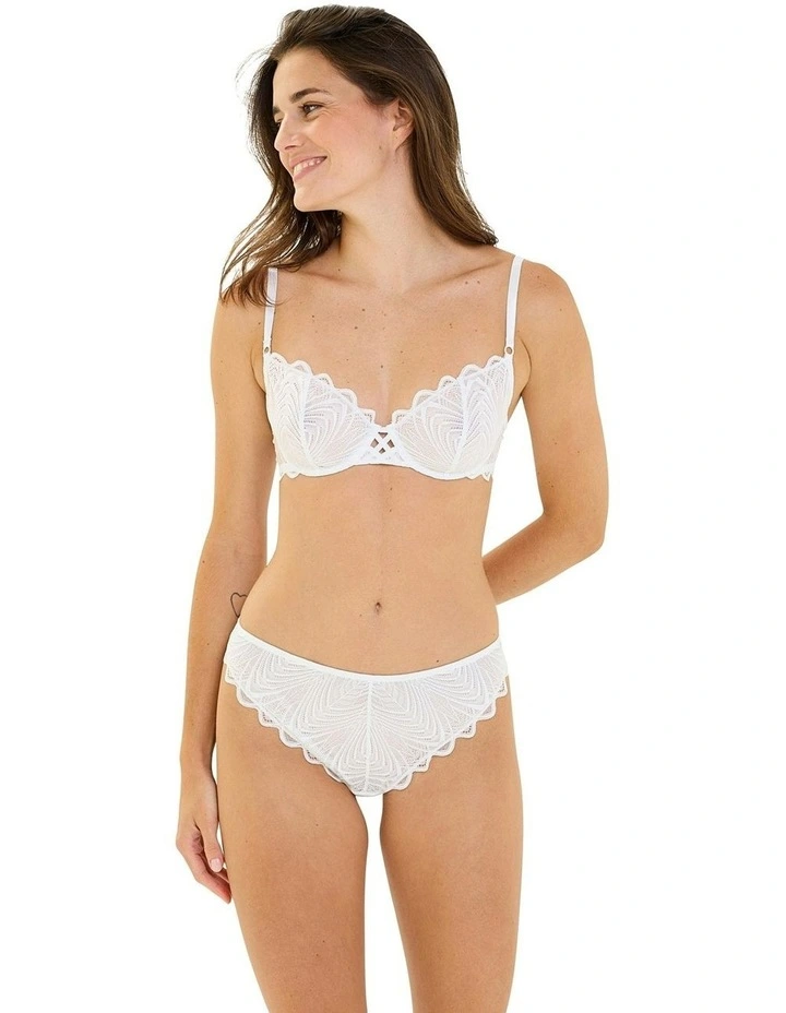 Gracieuse Unlined Wired Lace Bra in White image 3