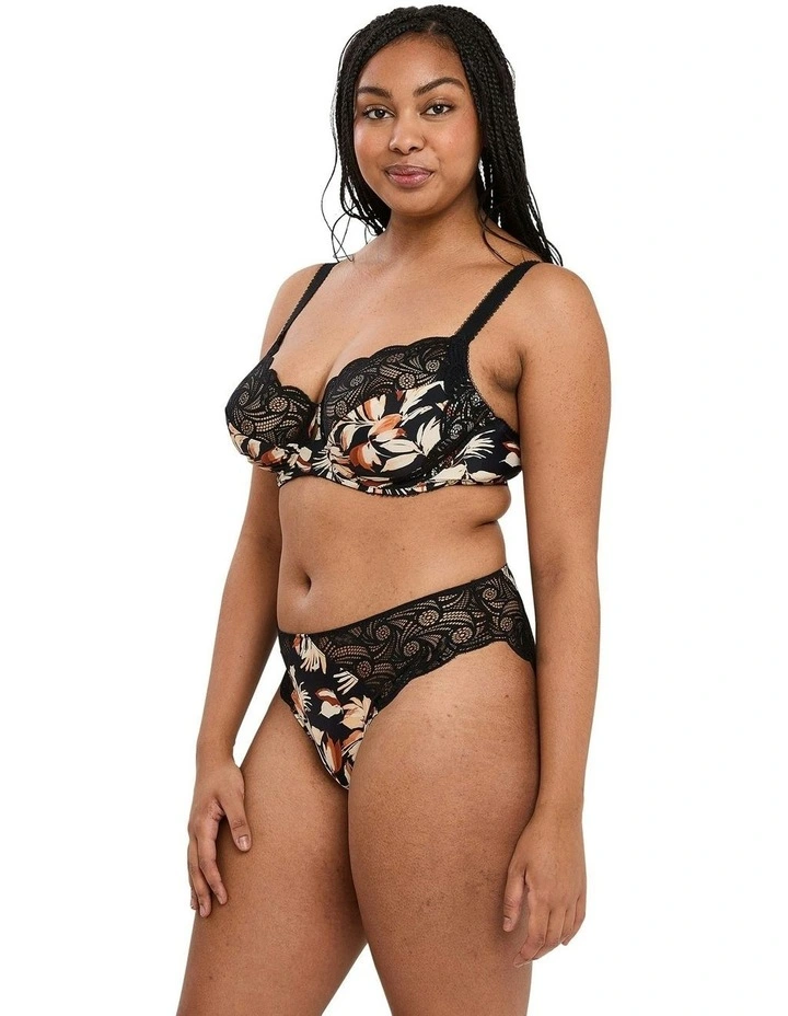 Ariane Fantaisy Underwire Full Cup Bra with Lace in Black image 3