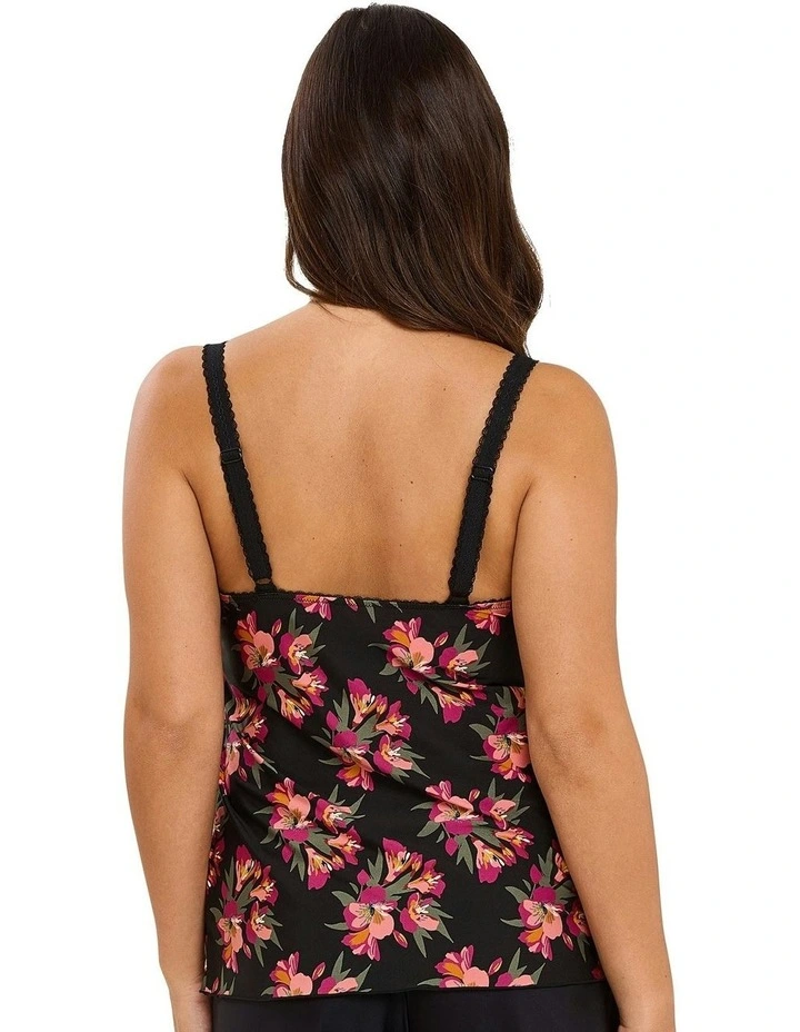 Oriane Microfibre Pyjama Camisole With Lace in Black image 2