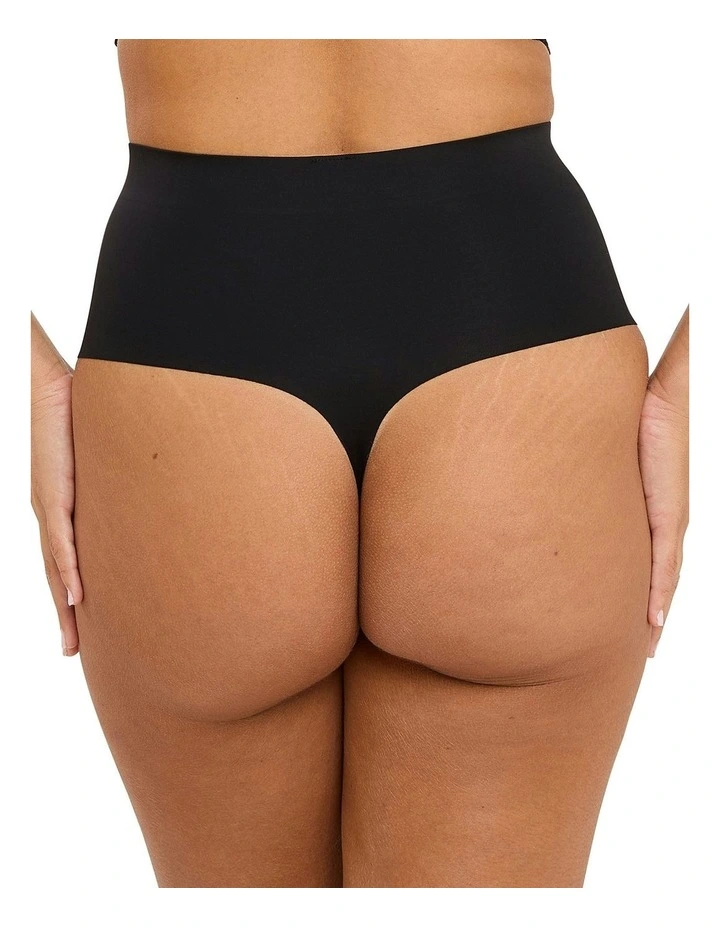 Perfect Touch High Waist Shaping Thong in Black image 2