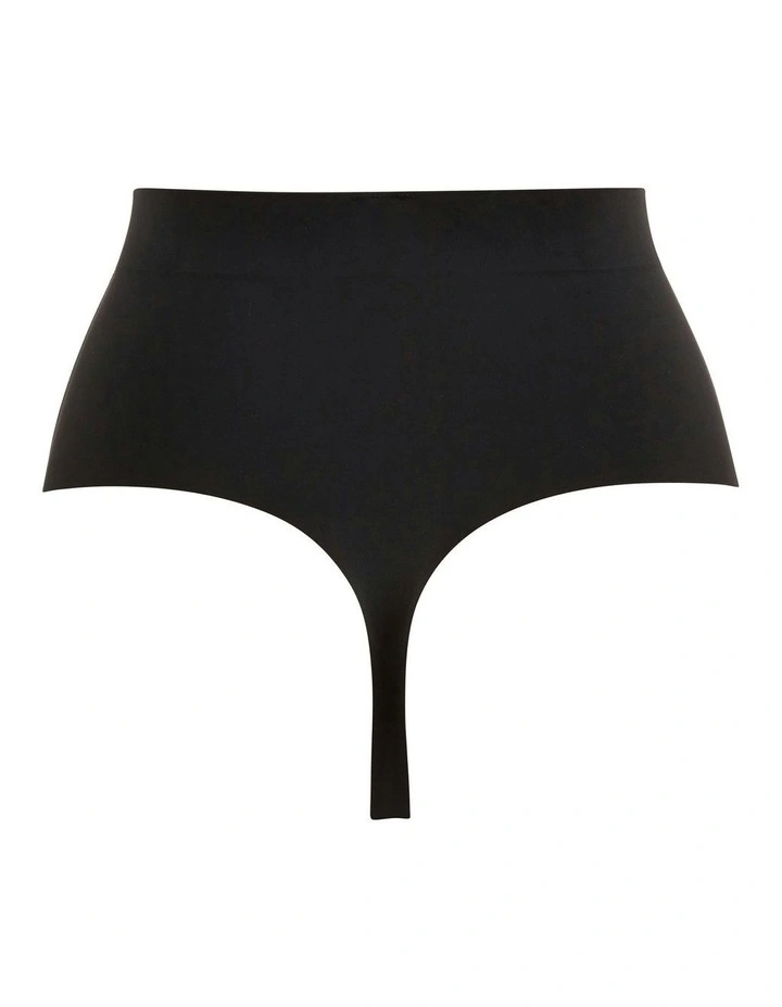 Perfect Touch High Waist Shaping Thong in Black image 7