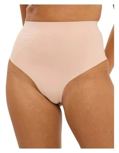 Perfect Touch High Waist Shaping Thong in Beige