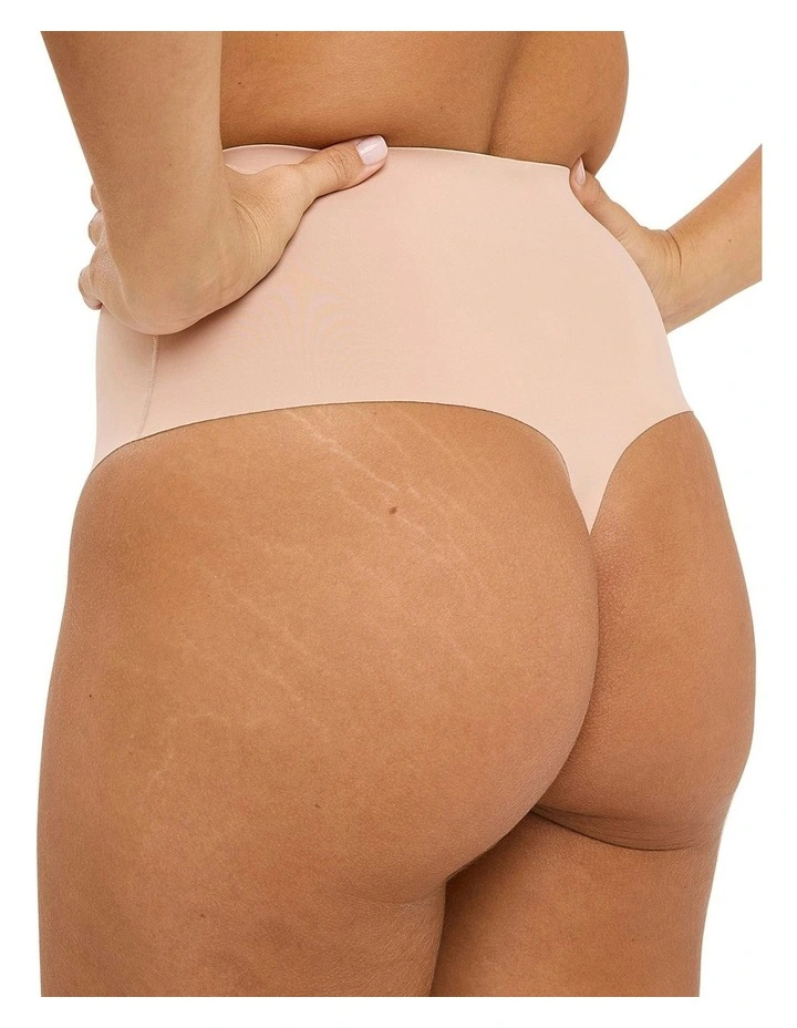 Perfect Touch High Waist Shaping Thong in Beige image 2