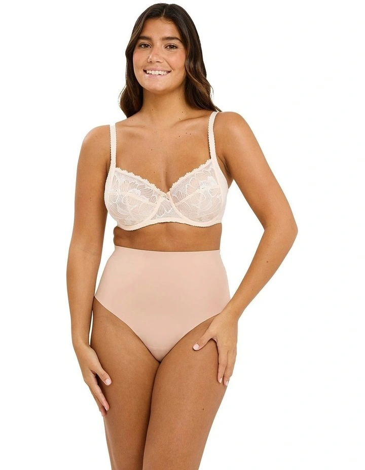 Perfect Touch High Waist Shaping Thong in Beige image 4