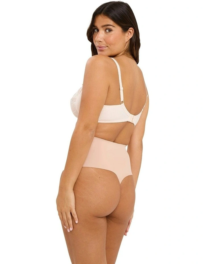 Perfect Touch High Waist Shaping Thong in Beige image 5