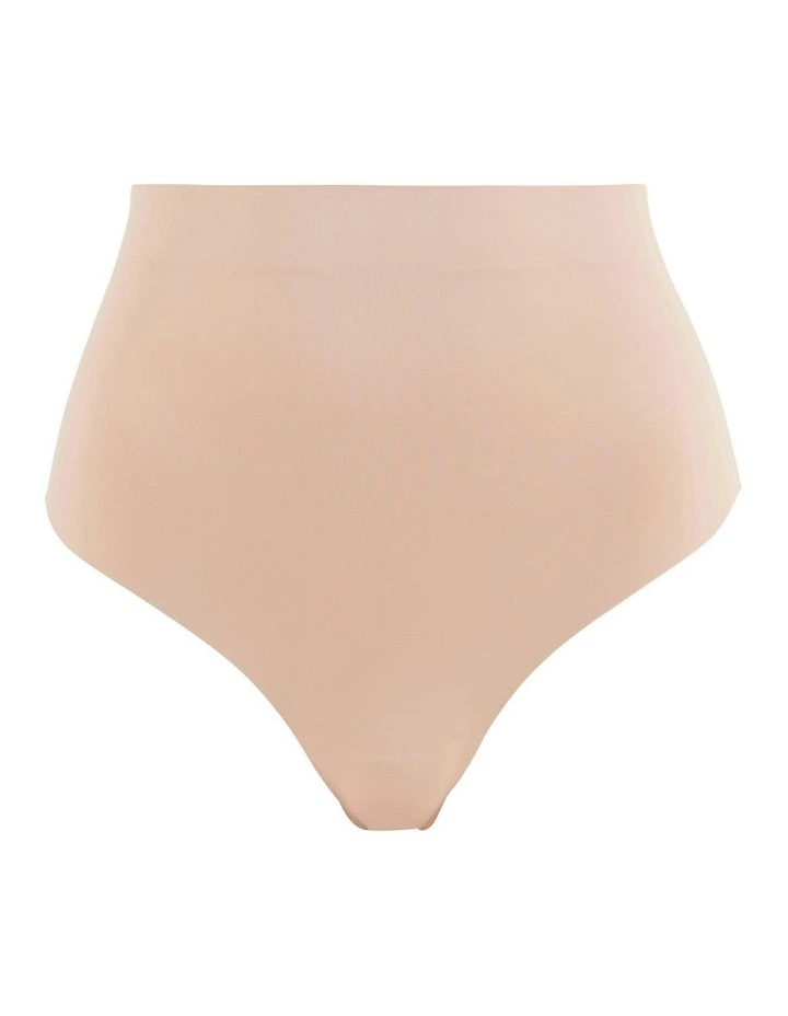 Perfect Touch High Waist Shaping Thong in Beige image 6