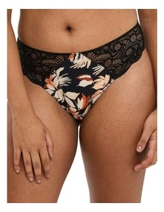 Ariane Fantaisy Microfibre And Lace Bikini Brief in Black