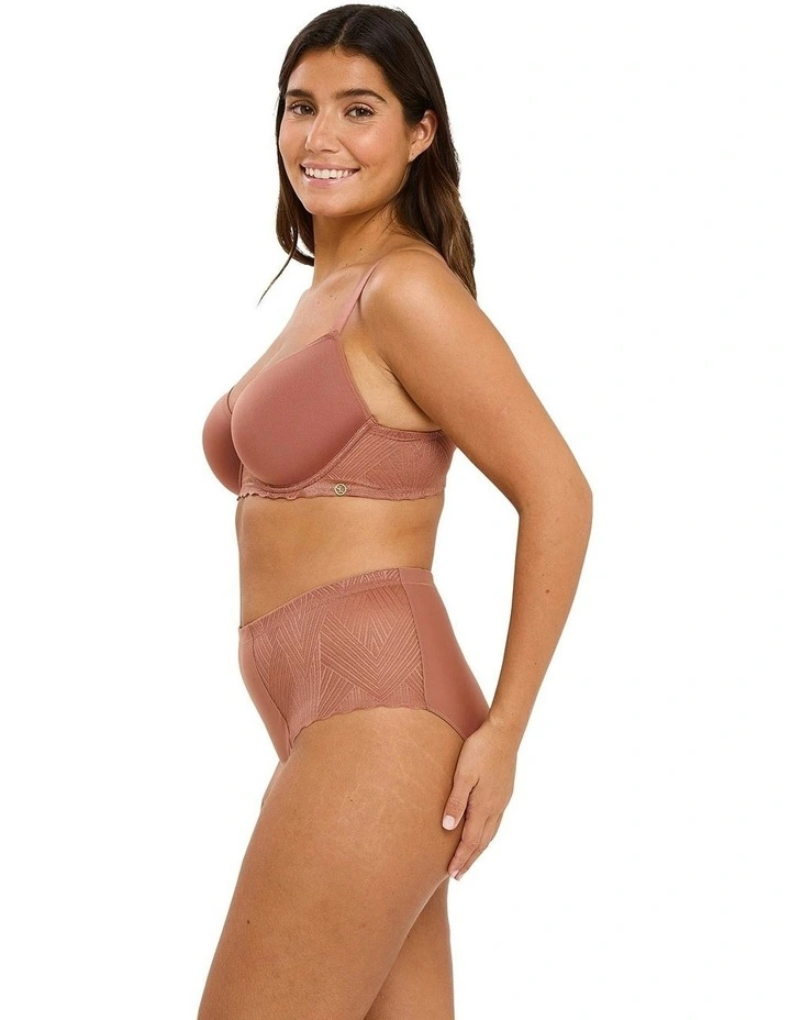 Daily Softness High Waist Brief With Lace in Hazelnut image 3