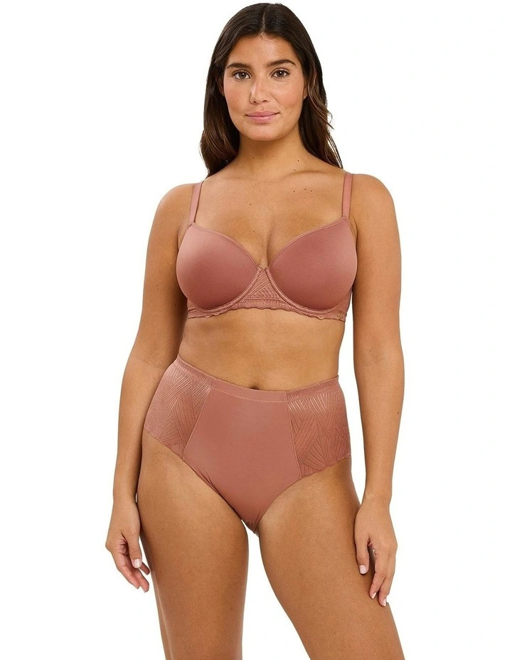 Daily Softness High Waist Brief With Lace in Hazelnut image 4
