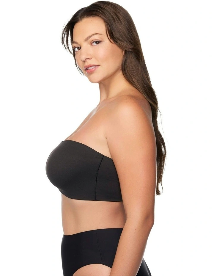 Real Smooth Wireless Strapless Bandeau Bra in Black image 3