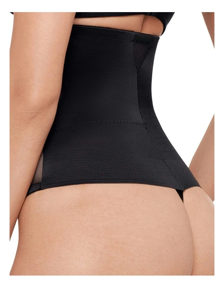 Sexy Sheer Shaping High Waist Thong in Black image 5
