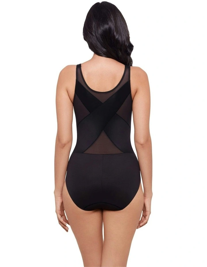 Back Wrap Padded Cup Back Support Bodysuit Shaper in Black image 3