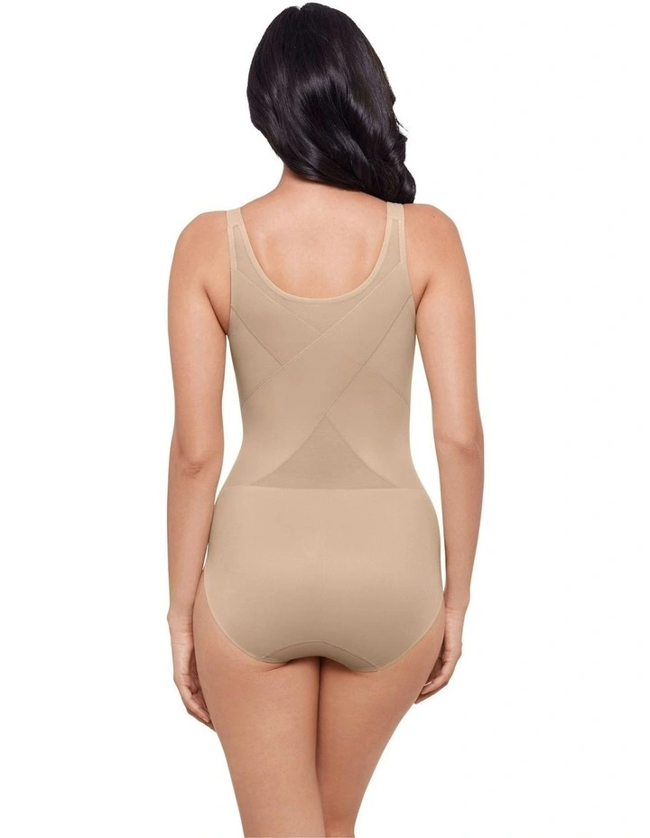 Back Wrap Padded Cup Back Support Bodysuit Shaper in Warm Beige image 3