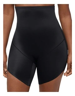 Showstopper Slanted Hem Ultra-High Waist Shaping Short in Black