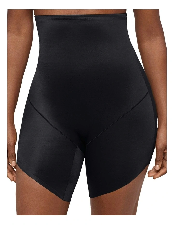 Showstopper Slanted Hem Ultra-High Waist Shaping Short in Black image 1