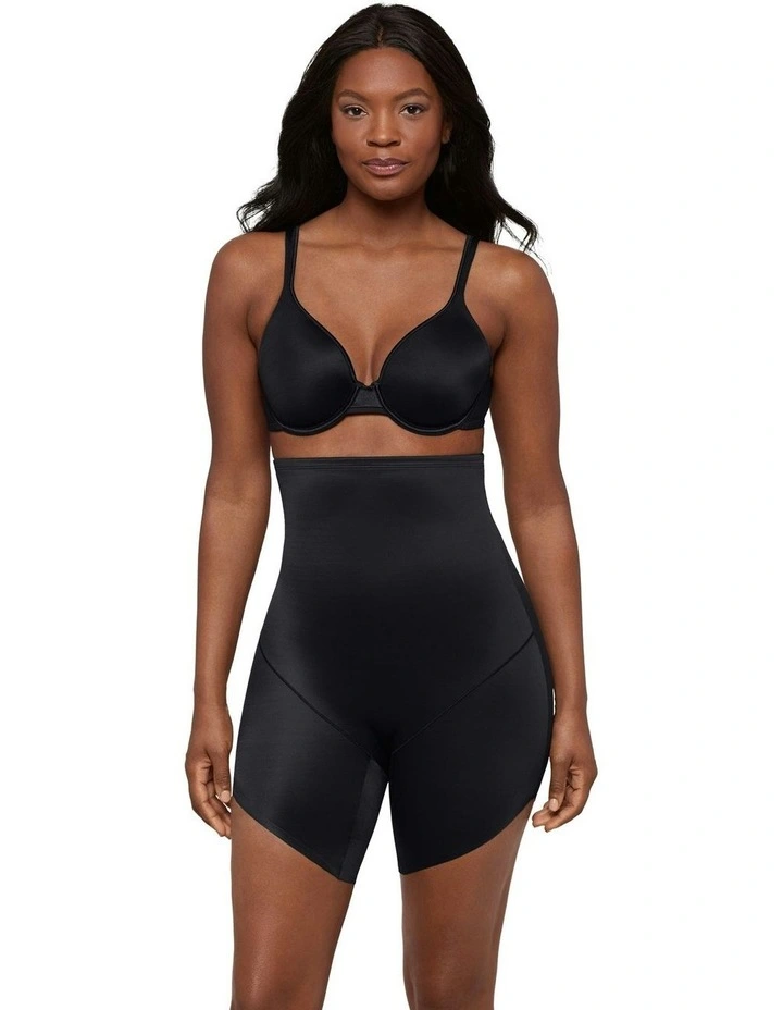 Showstopper Slanted Hem Ultra-High Waist Shaping Short in Black image 5