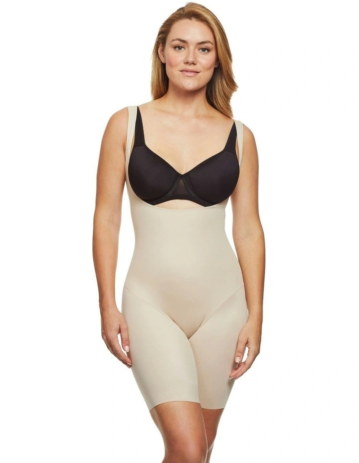 Shape Away Extra-Firm Cupless Body And Thigh Shaper in Warm Beige image 4