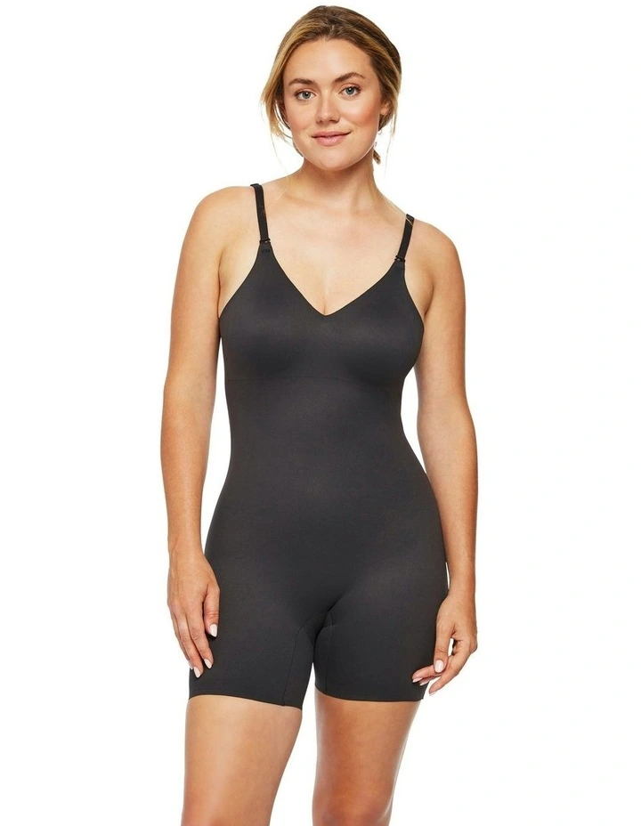 Dress Rehearsal Mid-Thigh Low Back Shapewear Bodysuit in Black image 4