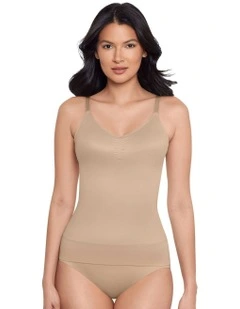 Comfy Curves Padded Cup Firm Control Shaping Camisole in Warm Beige