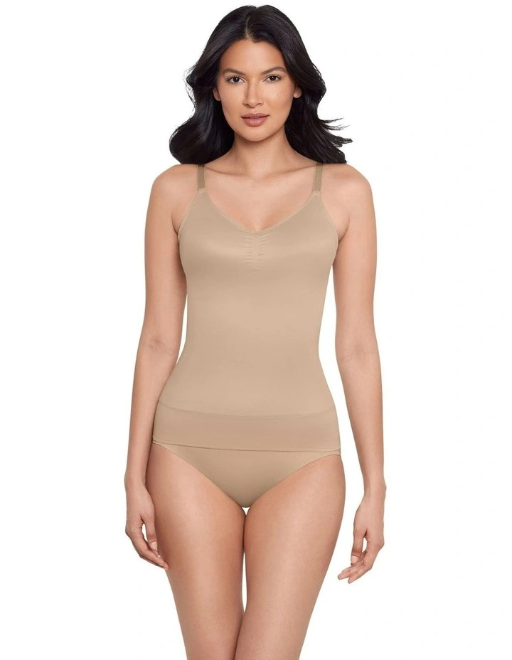 Comfy Curves Padded Cup Firm Control Shaping Camisole in Warm Beige image 4