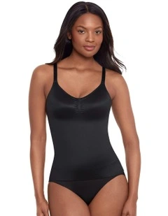 Comfy Curves Padded Cup Firm Control Shaping Camisole in Black