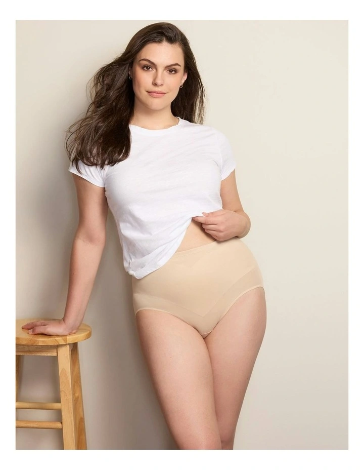 Adjust Perfect Firm Control High Waist Shaping Brief in Warm Beige image 7
