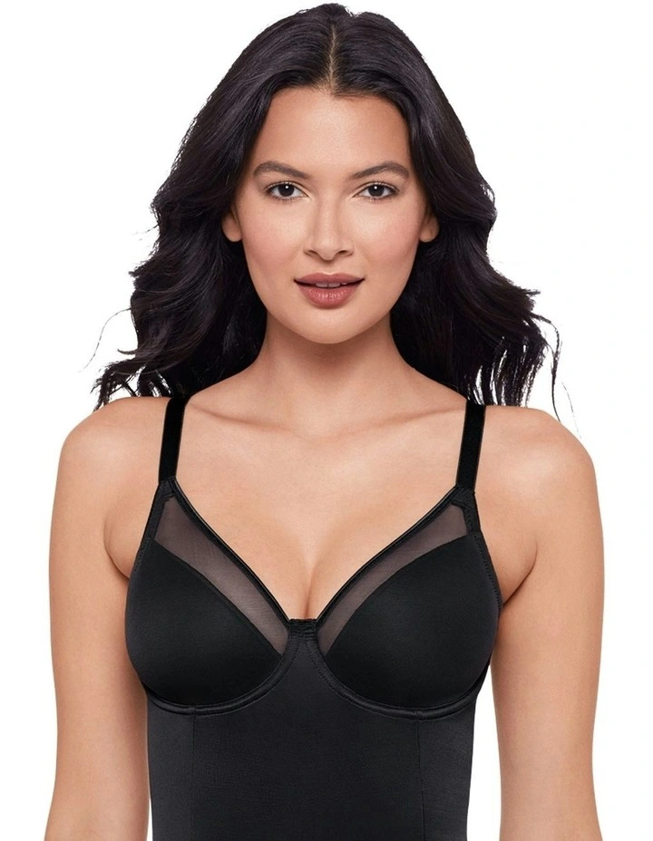 Sexy Sheer Shaping Underwired Padded Bodysuit in Black image 5