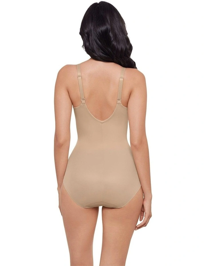 Sexy Sheer Shaping Underwired Padded Bodysuit in Warm Beige image 3